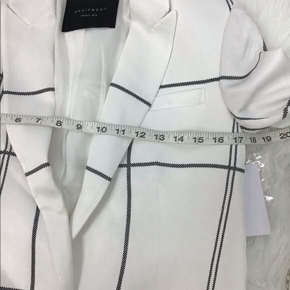 Equipment James White Windowpane Blazer New Size 0 - Picture 4 of 8